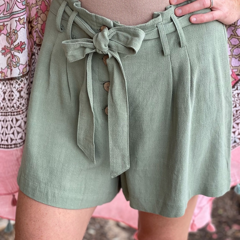 High Waist Paperbag Shorts
